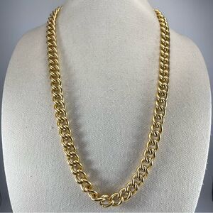 Erwin Pearl EP Vintage Gold Tone Chunky Chain Link Necklace Statement Clasic